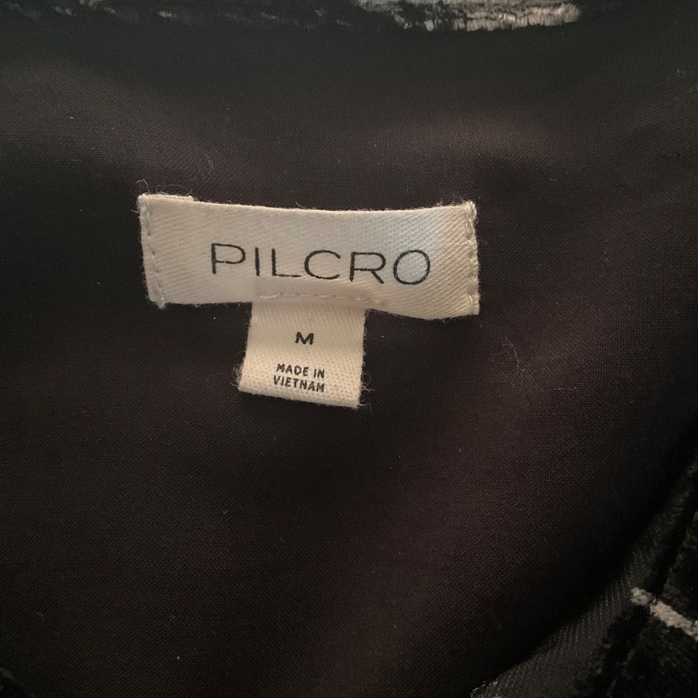 Pilcro Keira Velvet Blouse Sz M Black Floral Dark Romantic Victorian Boho Whimsi - Picture 4 of 13